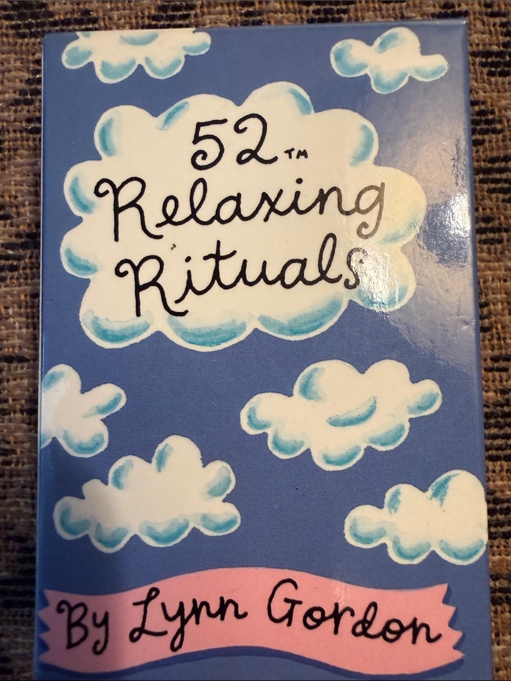 Chronicle Books 52 Relaxing Rituals Deck - Blue and White with Pink Accent